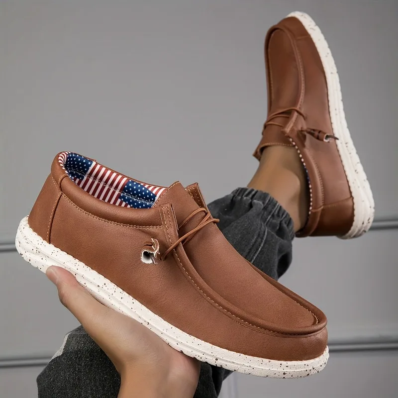 Men's Shoes Loafers Soft Comfortable Vulcanized Shoes Flats Shoes Men Walking Shoes Slip on Casual Loafers Men's Boat Shoes