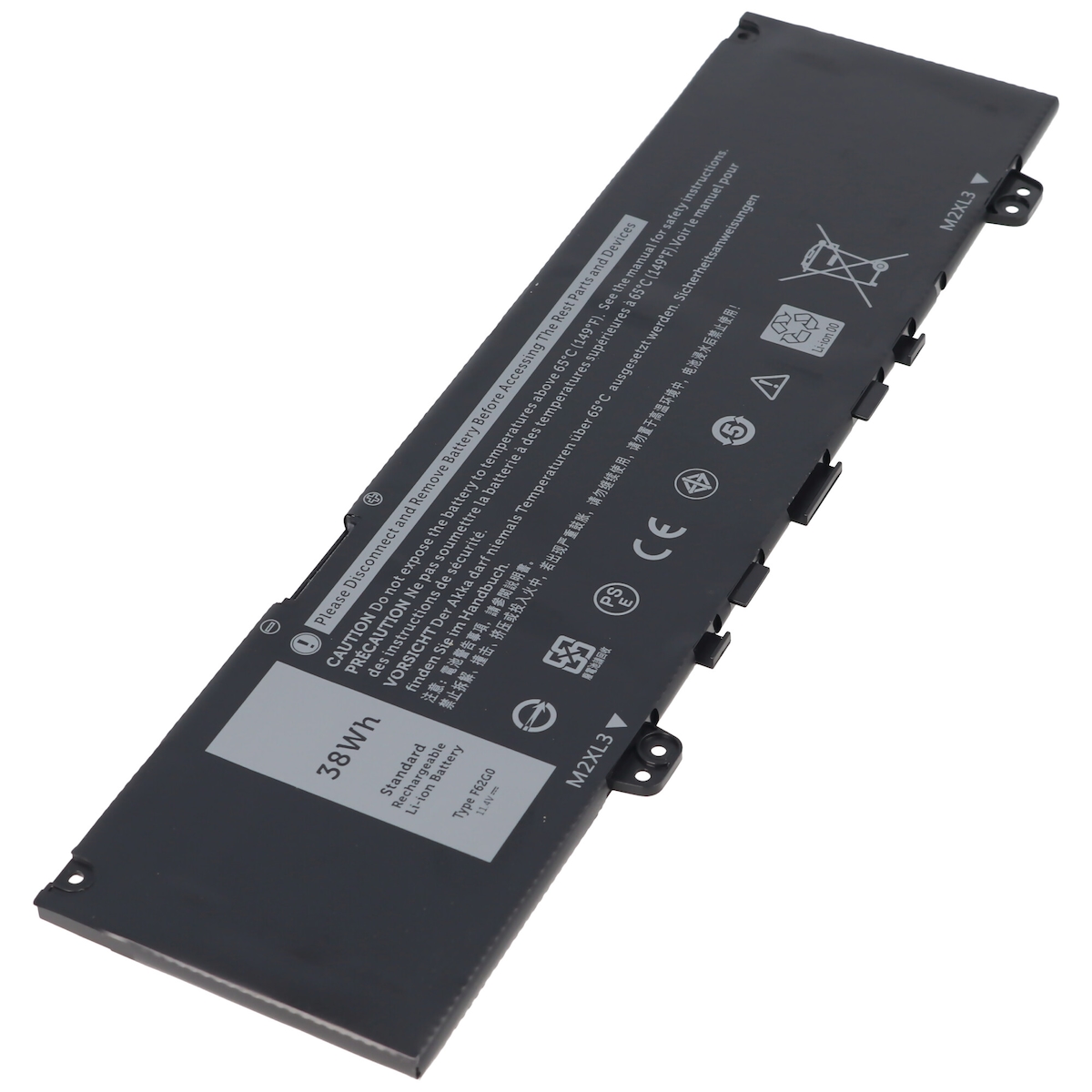 AccuCell Akku passend für Dell Inspiron 13 7000, 7373, Li-Ion, 11,4V, 3333mAh, 38,0Wh, built in, ohne Werkzeug Image