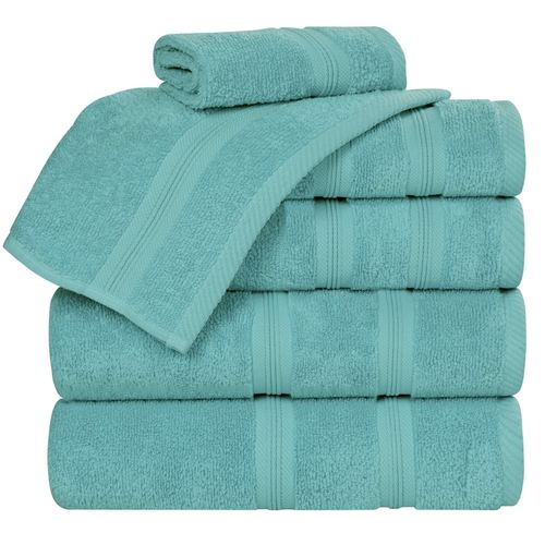 Smart Dry Zero Twist Bath Towel Set Six Piece Set, Six Piece Set, Turquoise
