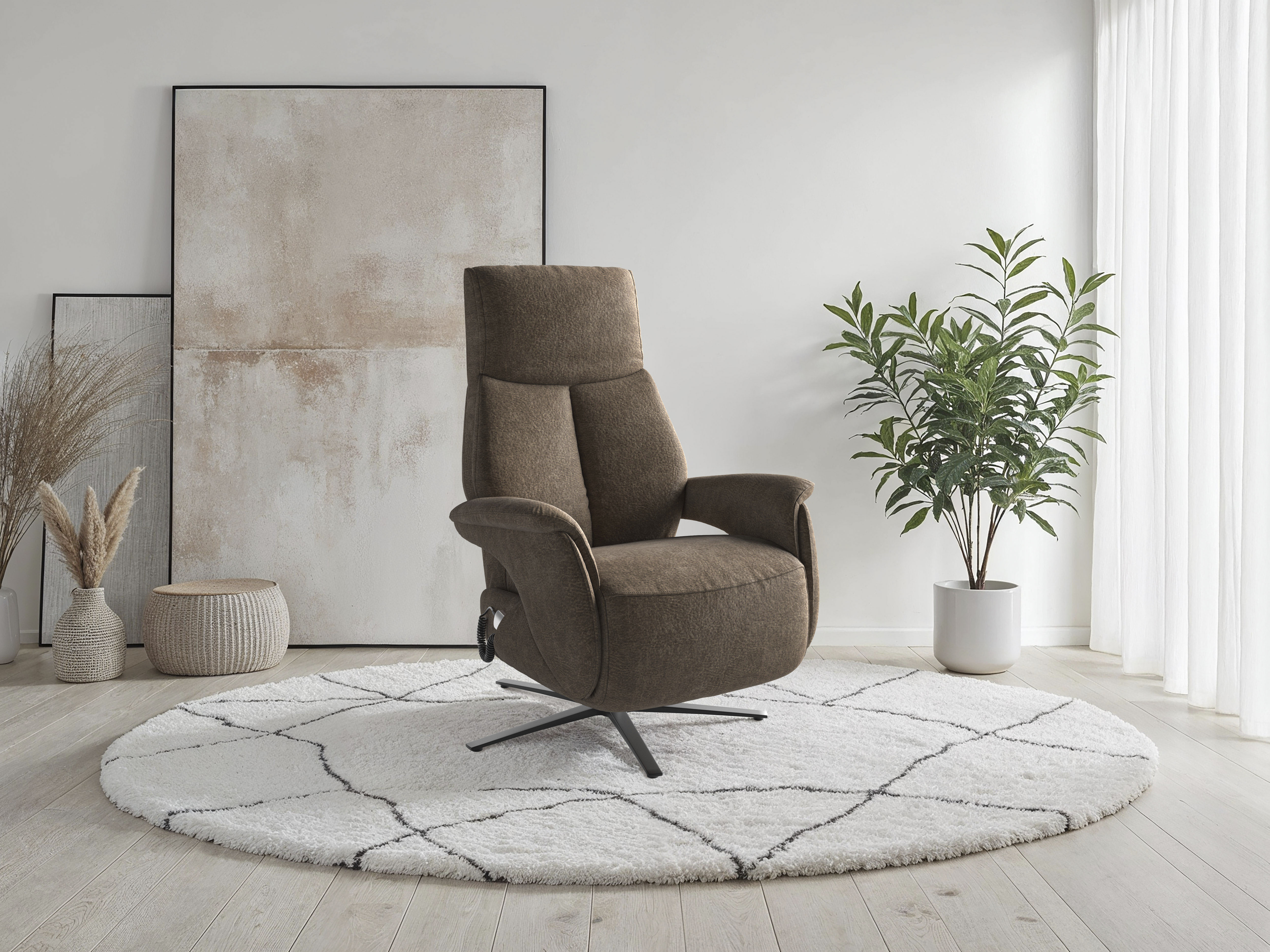 TV-Sessel SIT & MORE "TV Lazy", braun, B:75cm H:117cm T:85cm, 100% Polyester, Sessel, mit Herz-Waage-Positon und 3 Motoren