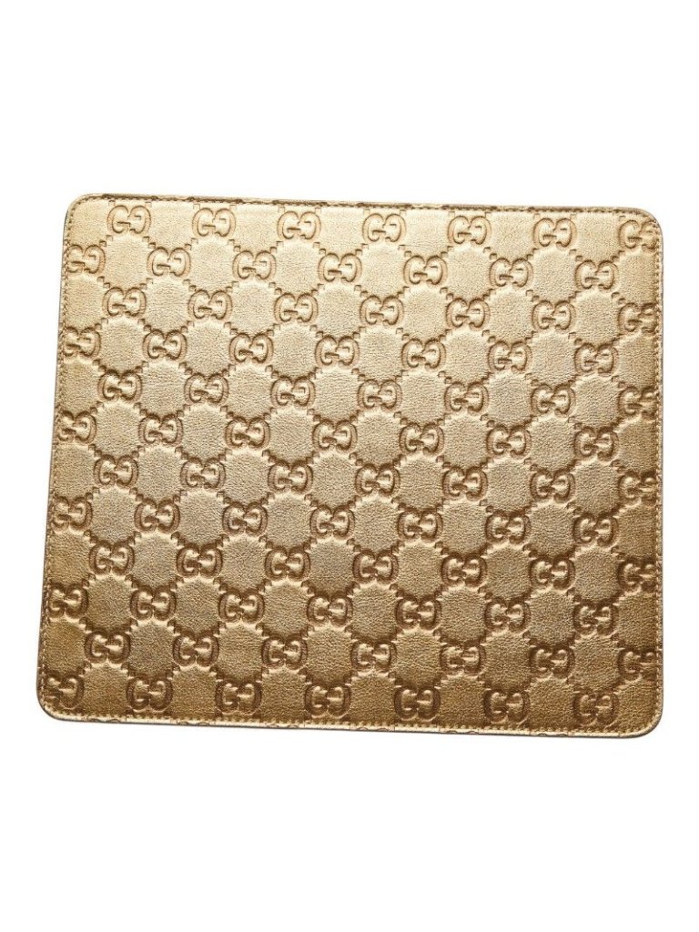 Gucci Accents | Guccissima Gg Logo Mouse Pad Computer Pc Interior | Color: Gold | Size: Os