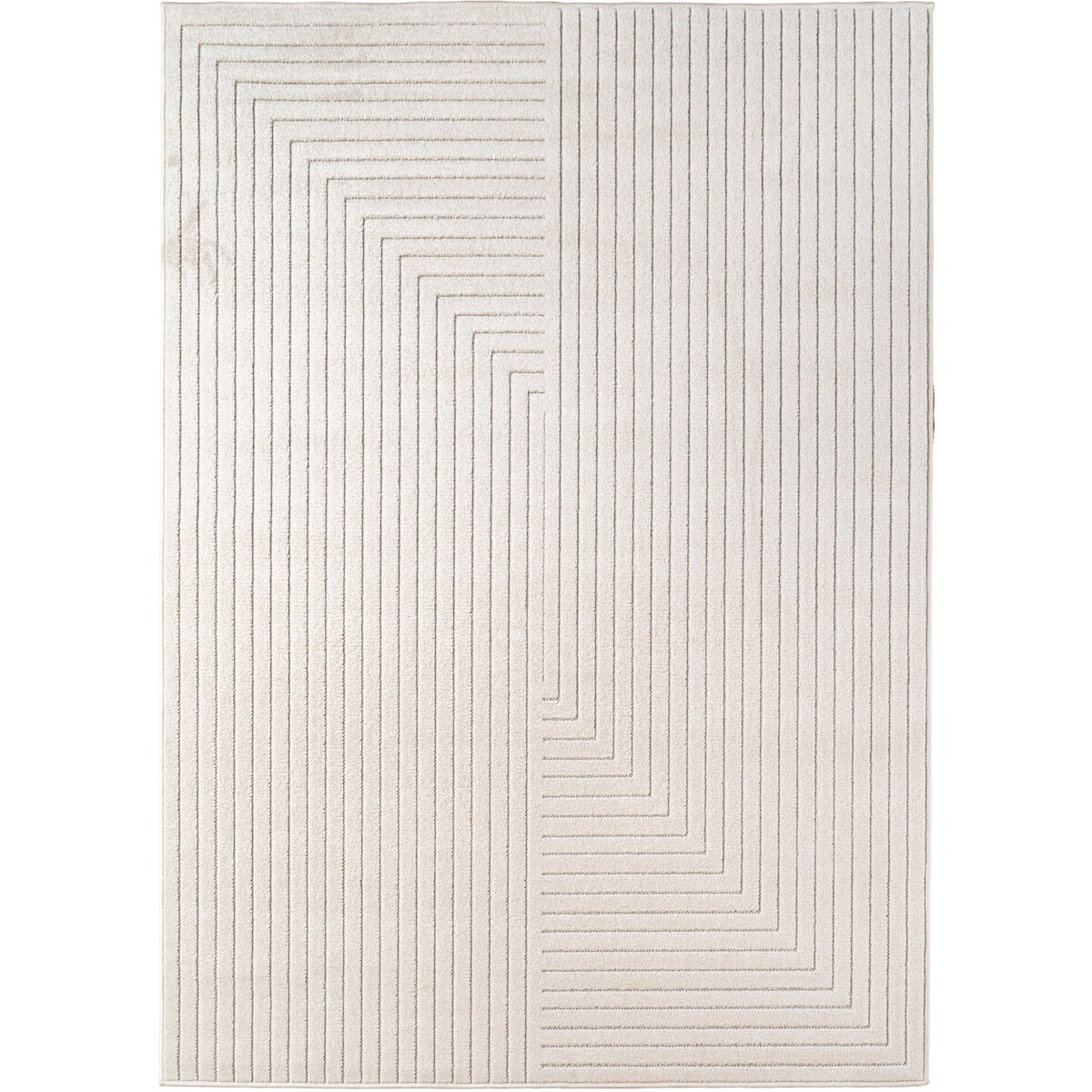 Küchenteppich Skandinavischer 3D-Design Robust Waschbar Strapazierfähig Terrasse Garten Creme 80x150 cm OEKO-TEX – ENGADIN von Kadima Design Image