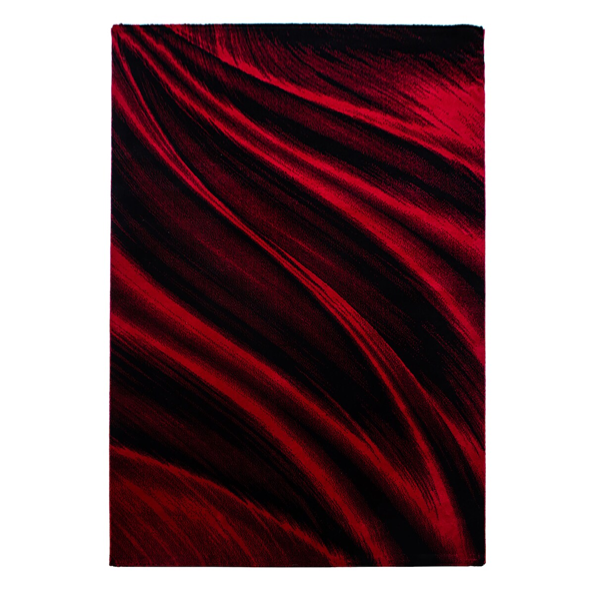Teppich Schlafzimmer Wellenmuster Elegant Waschbar Strapazierfähig Wohnzimmer Esszimmer Rot 200x290 cm – ASPEN von Kadima Design Image