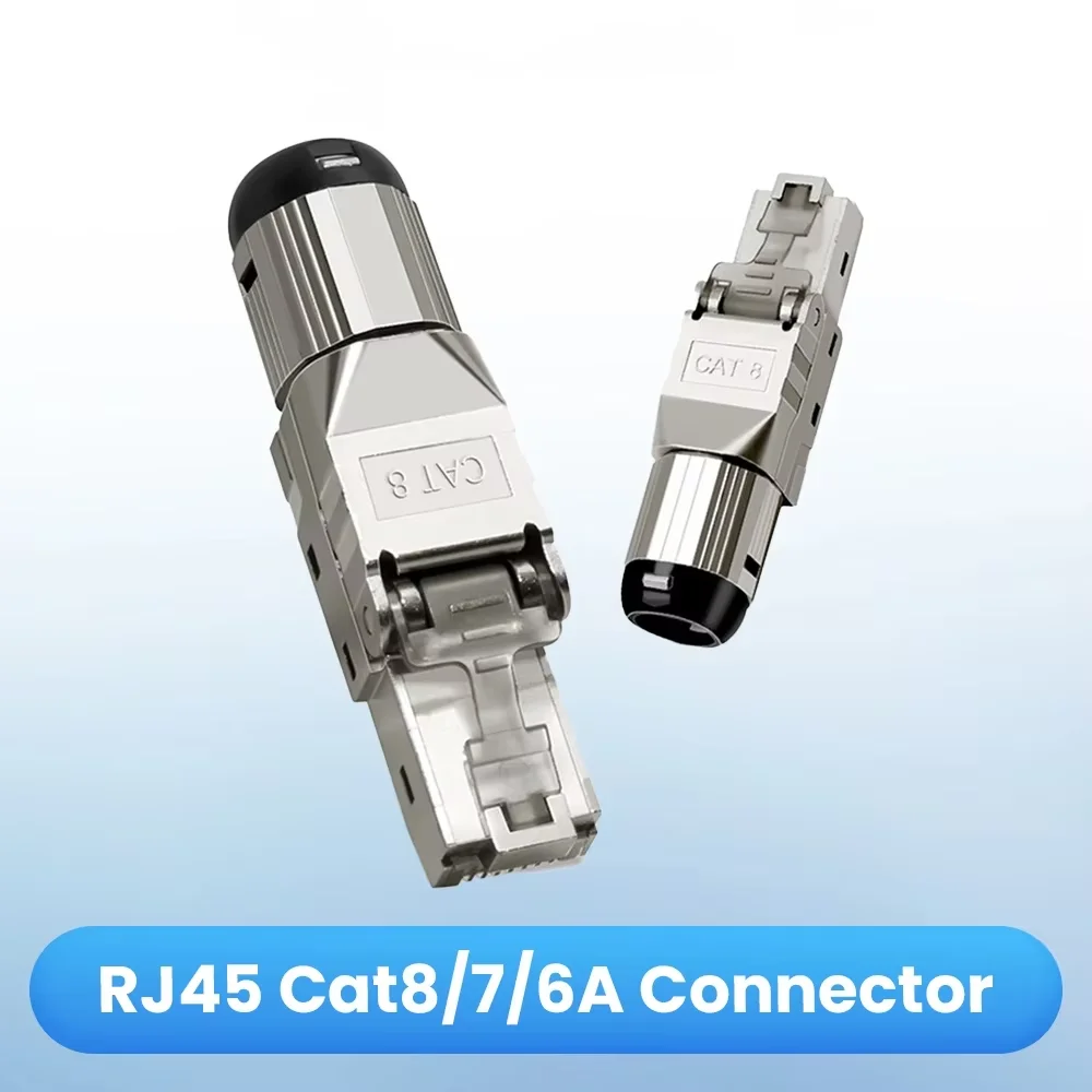 1 Stück RJ45 Cat8 Cat7 Cat6A Stecker, geschirmter werkzeugloser Modularstecker, 2000MHz 40G LAN-Kabel für 22AWG-24AWG Image