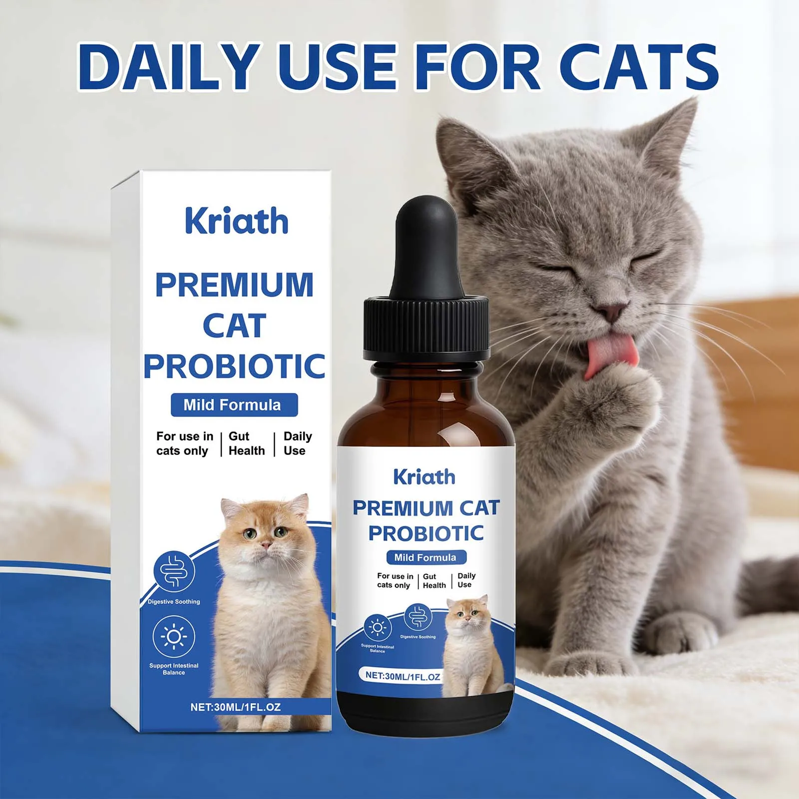 Premium Katzen-Probiotikum Fördert die Verdauung Beruhigende Unterstützung des Darmhaushalts Erhält ein Gesundes Darmflora-Gleichgewicht Katzen-Probiotikum-Tropfen Image
