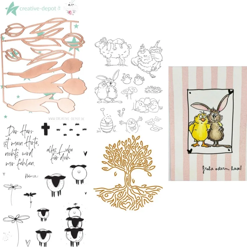 Frühlings-Friedenstaube Holzkreuz Metall-Stanzformen und Stempel für DIY Scrapbooking Fotoalbum Prägung Dekoratives DIY-Papier Image