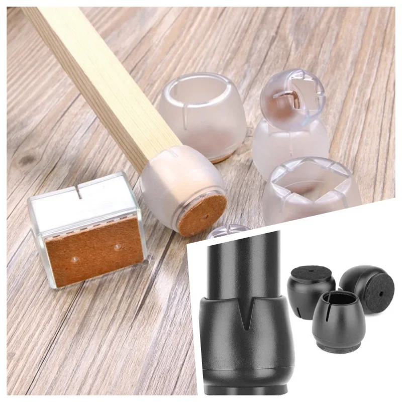 Dicker, rutschfester, verschleißfester Fuß aus Filz für Tische und Stühle, Massivholzboden, kratzfeste Stuhl- und Stuhlfußabdeckungen Image