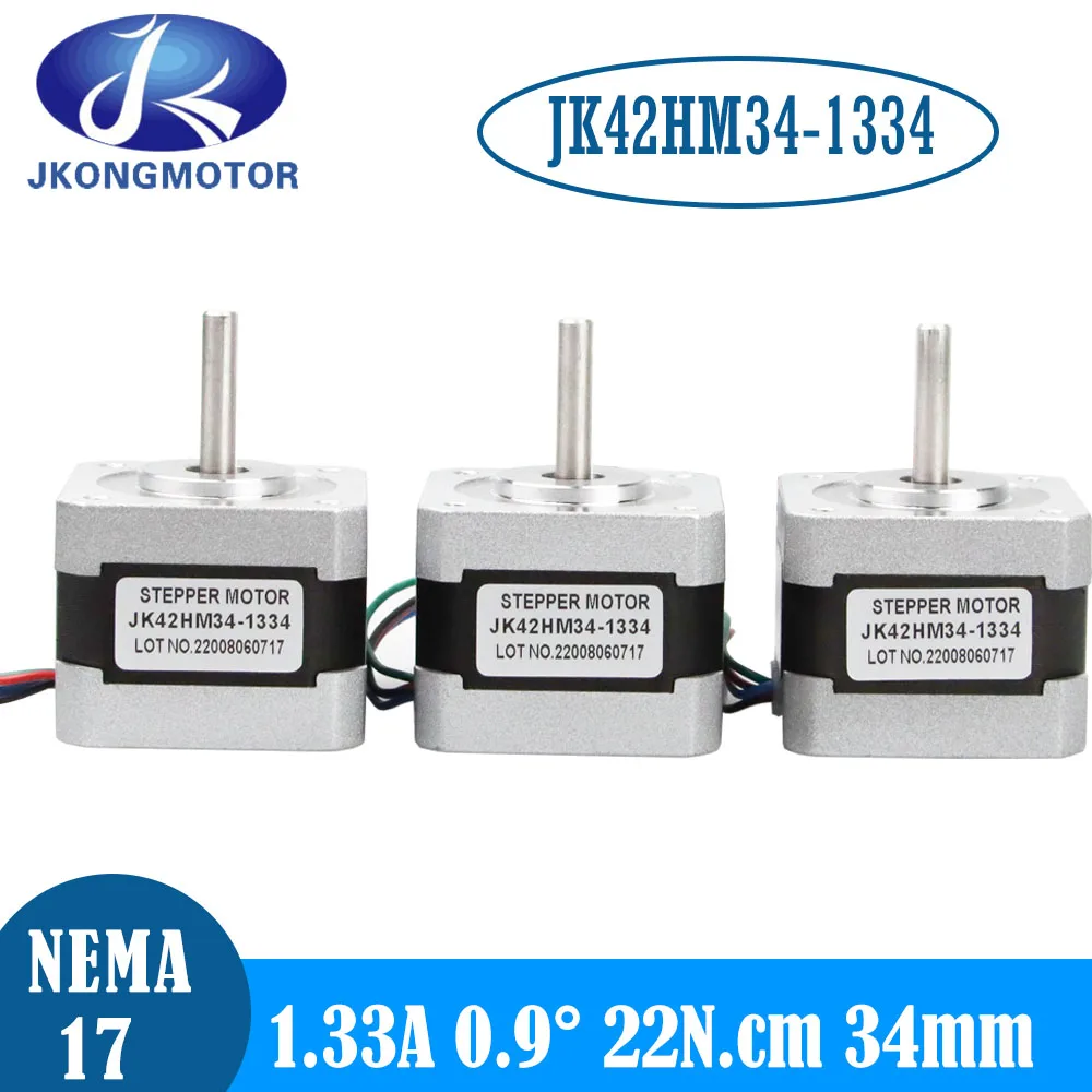 Jkongmotor 0.9 gradi Nema17 motore passo-passo 34mm 22Ncm 1.33A motore Nema 17 motore passo-passo 42 motore a 4 derivazioni per stampante 3D fai da te