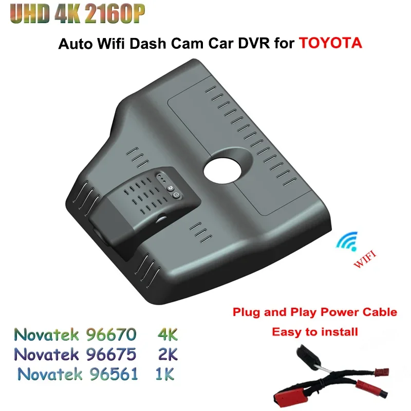 Ultra HD 2160P 4K Videoregistratore DVR per auto 2K WIFI 24H Dash Cam Camera TOYOTA Camry 2024 Registratore di guida dedicato di alta qualità