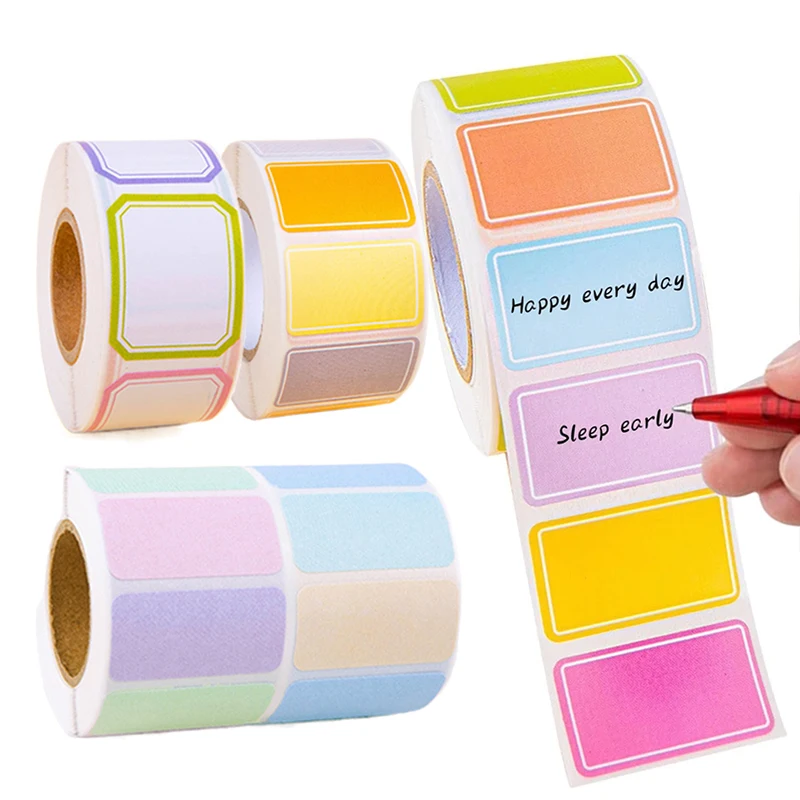 Rollenetikettenaufkleber, bunt, wasserfest, einfarbig, Etiketten, Büro-Markierungszubehör, Namensaufkleber, abnehmbare Aktenklassifizierung TMZ Image