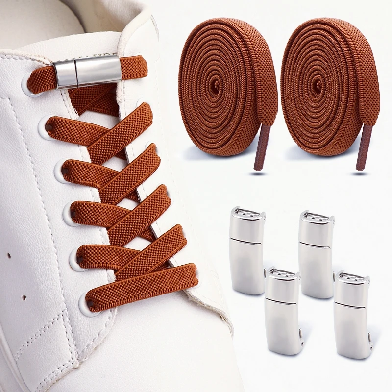 2 Paar Magnetische Schnellverschluss-Schnürsenkel - Schnellverschluss ohne Binden - Schnalle Passend für Freizeitschuhe Sneaker Stiefel Canvas-Schuhe