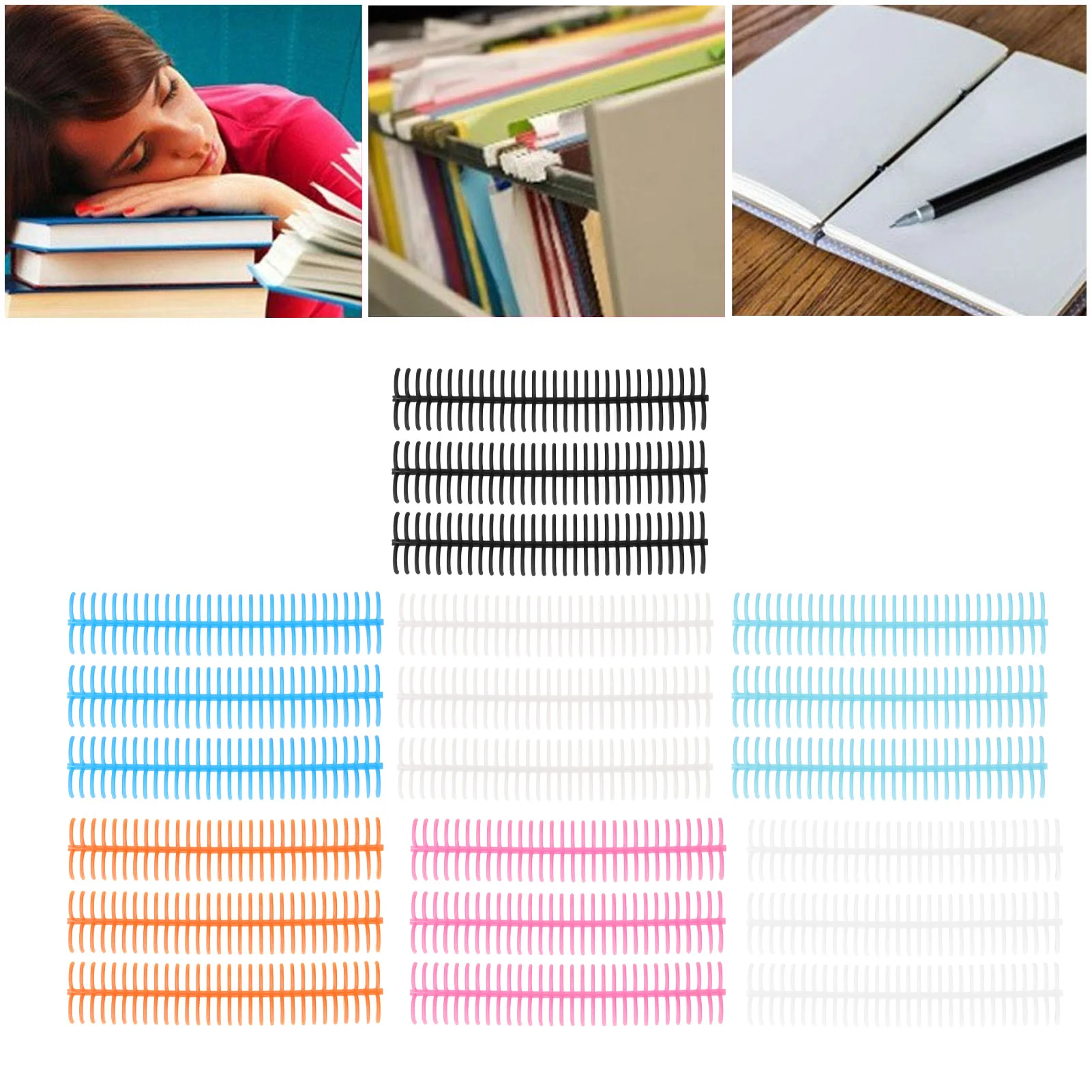 【Neu】 10 Stück lose Blattbindungsringe, lose Blattbindungsringe mit 30 Löchern, 22 mm Innendurchmesser, verschleißfeste Kunststoff-Bindungsringe Image