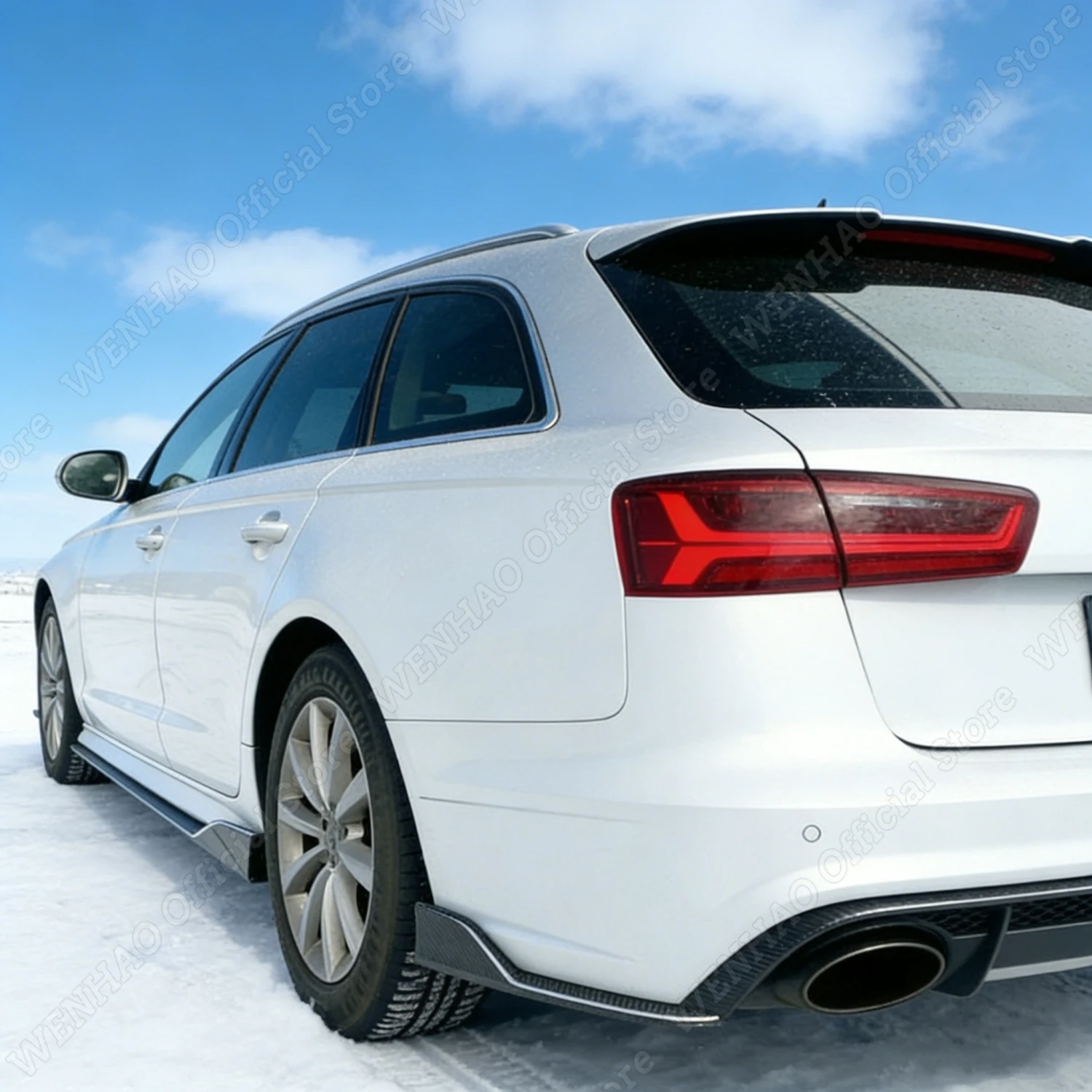 Glänzend Schwarze Auto-Seitenschweller für Audi A6 S6 RS6 C7 2.0 2.8 3.0 TFSI TDI FSI Limousine/Avant 2011-2018 Tuning Seitensplitter Karosseriekit Image