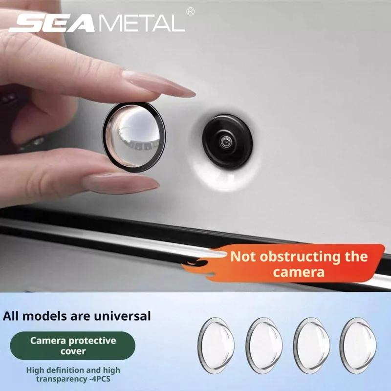 SEAMETAL 2/4 Stück Auto-Kamera-Objektivschutzabdeckung, wasserdicht, staubdicht, Auto-Kamera-Schutz, kratzfest, transparente Schutzabdeckung Image