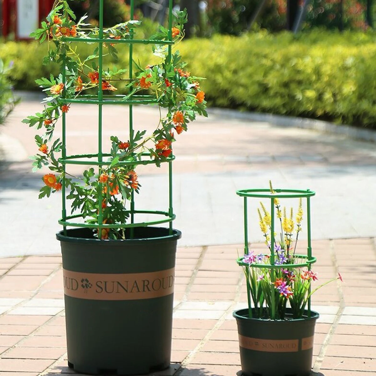 9 Pz/set 3 Strati Supporto per Piante Picchetti per Piante Anello di Supporto per Piante Rotondo Supporto per Gabbia per Piante in Plastica Vaso di Fiori Arrampicata Traliccio
