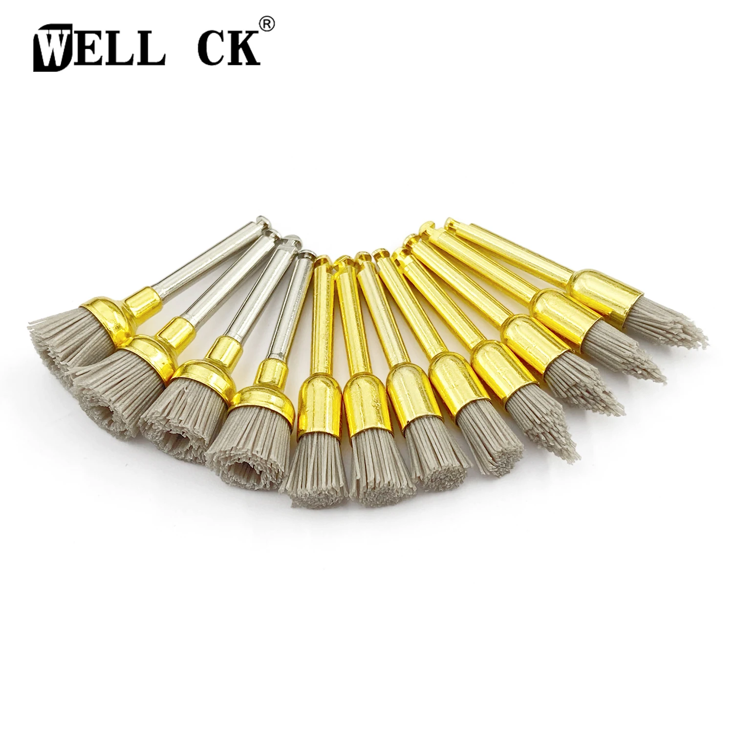 WELLCK 10 pz/pacco spazzola per lucidatura dentale spazzole per profilassi per lucidatura all'ossido di alluminio materiale per odontoiatria per manipolo contrangolo