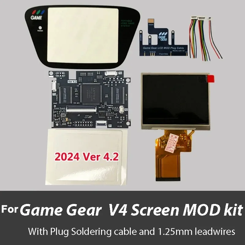 Für SEGA Game Gear GG Konsole V4.2 LCD-Bildschirm HighLit Vollanzeige VGA-Ausgang Mod mit Einstellbarer Helligkeit LCD-Kits Image