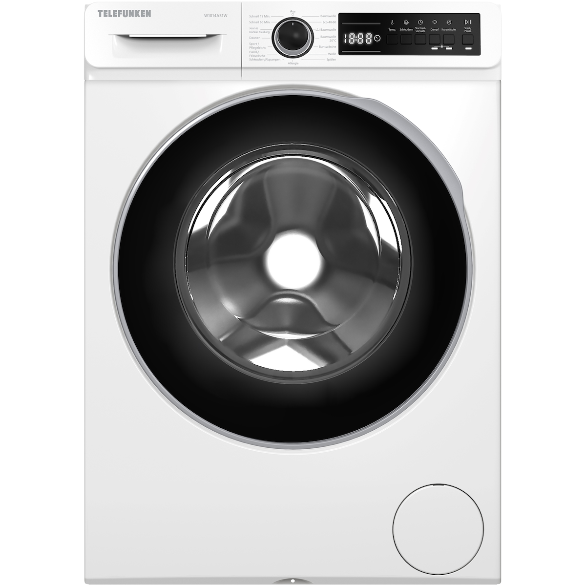 Telefunken Waschmaschine 10kg | Frontlader 1400 U/Min. | Dampffunktion | Inverter Motor | AquaStop | W1014AS1W Image