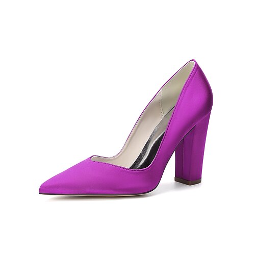 Marineblaue Damenpumps mit Blockabsatz, elegante Schuhe für die Mutter der Braut bei einer Hochzeit in der Stadt, bequeme Schuhe mit spitzer Zehenpartie und mittelhohem Absatz für formelle Anlässe