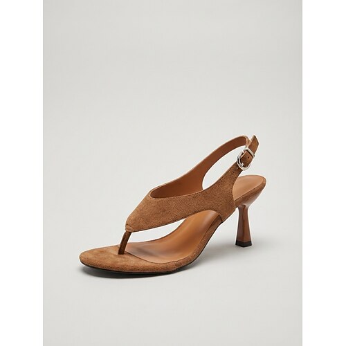 Schwarze Slingback-Sandalen für Damen – elegante offene High Heels für jeden Tag Urlaubskleidung Image