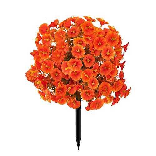 20 Zoll lange künstliche Blumenstecker für den Außenbereich, mehrfarbige Prunkwinden-Gartenstecker für den Garten Rasen, farbechtes, strapazierfähiges Plastik, Dekoration für jede Jahreszeit Image