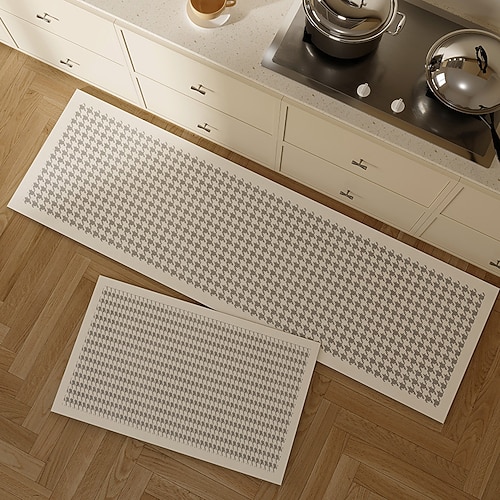 Japanische minimalistische, ölbeständige Kieselgurmatte, waschbar, saugfähig, rutschfest, Küchenteppich für den Heimgebrauch Image
