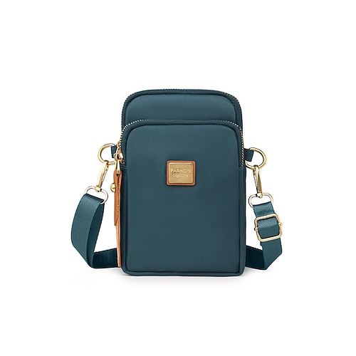 Wasserdichte Nylon-Umhängetasche für Damen mit mehreren Fächern, verstellbarem Riemen, kleine Schultertasche für Freizeit, Alltag, Reisen, Spaziergänge, Joggen und Sport Image