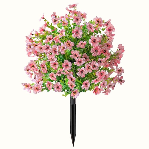 24 Zoll lange künstliche Blumenstecker für den Außenbereich, violette Buchsbaumkugeln, mehrfarbige Gartenstecker für Garten und Rasen, farbechter, robuster Kunststoff, ganzjährige Dekoration Image