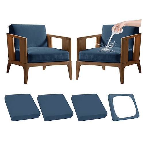 4-teiliges Set Stretch-Kissenbezüge für Terrassenmöbel, Outdoor-Sofa Ersatzbezüge für Sofas und Gartenmöbelkissen, waschbare und wiederverwendbare Möbelschutzhüllen