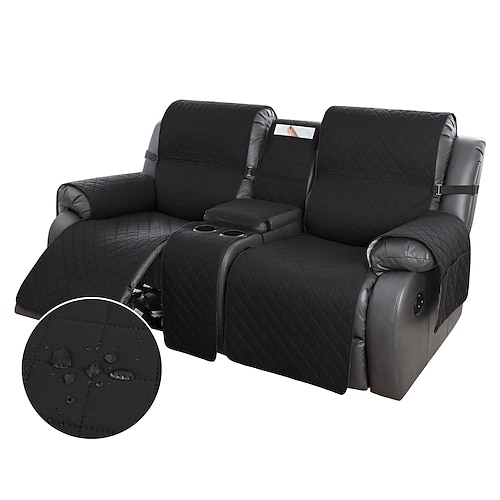 Zweisitzer-Sesselbezug mit Konsole, wasserdichter Sofabezug, rutschfester Bezug für Relaxsofas, geteilter Sofabezug, Möbelschutz für Haustiere und Hunde Image