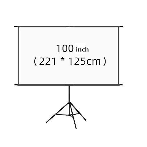 Projektionsleinwand mit Stativ, 16:9 HD 4K tragbare Projektionsleinwand für Heimkino im Innen- und Außenbereich, faltbare Kinoleinwand mit Stativ, höhenverstellbar für das Gartenkino Büropräsentation Image