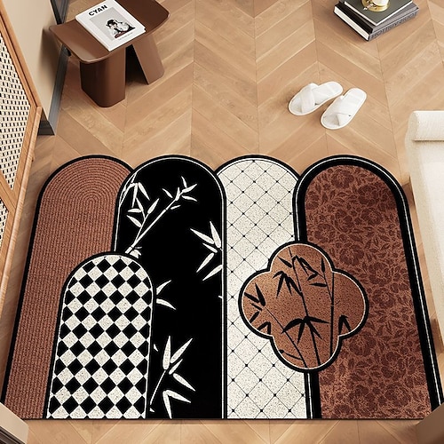 PVC-Fußmatte aus Luffa, französischer Stil, Schlingenflor, luxuriöse und strapazierfähige PVC-Bodenmatte für den Heimgebrauch Image
