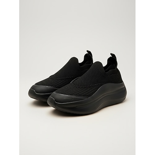Khakifarbene Damen-Slipper – atmungsaktive Strick-Sneaker, leichte, gepolsterte Komfortschuhe für Reisen und Besorgungen Alltagskleidung Image
