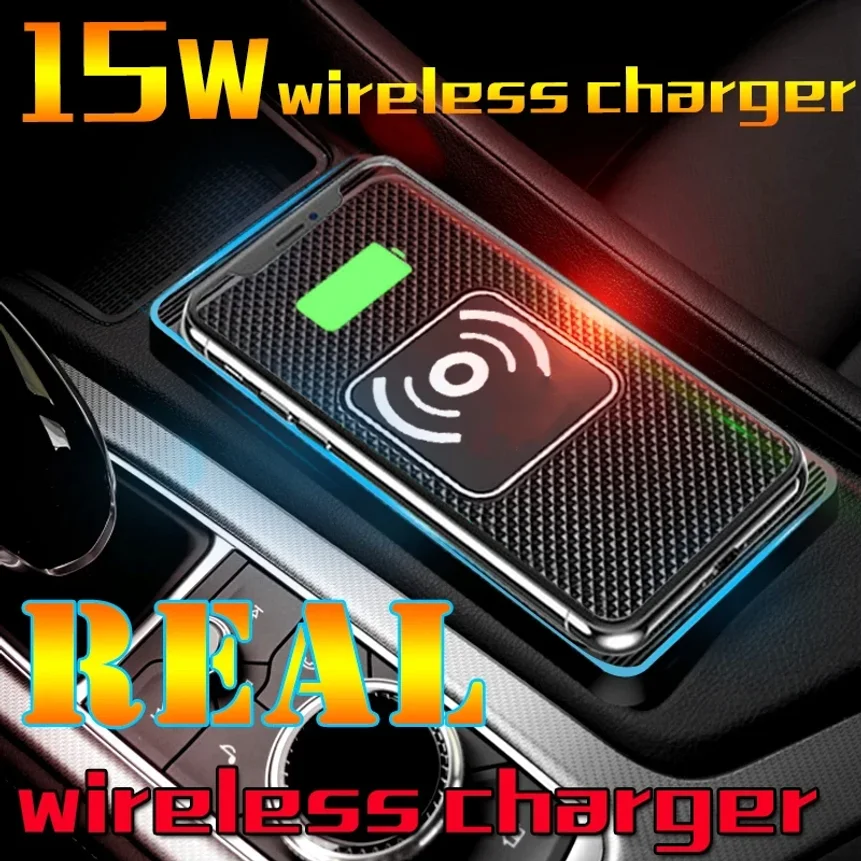 Caricatore wireless per auto, base di ricarica da 15W antiscivolo, caricatore rapido Qi per auto, caricatore wireless per telefono per Android e iPhone 11/12/13/14