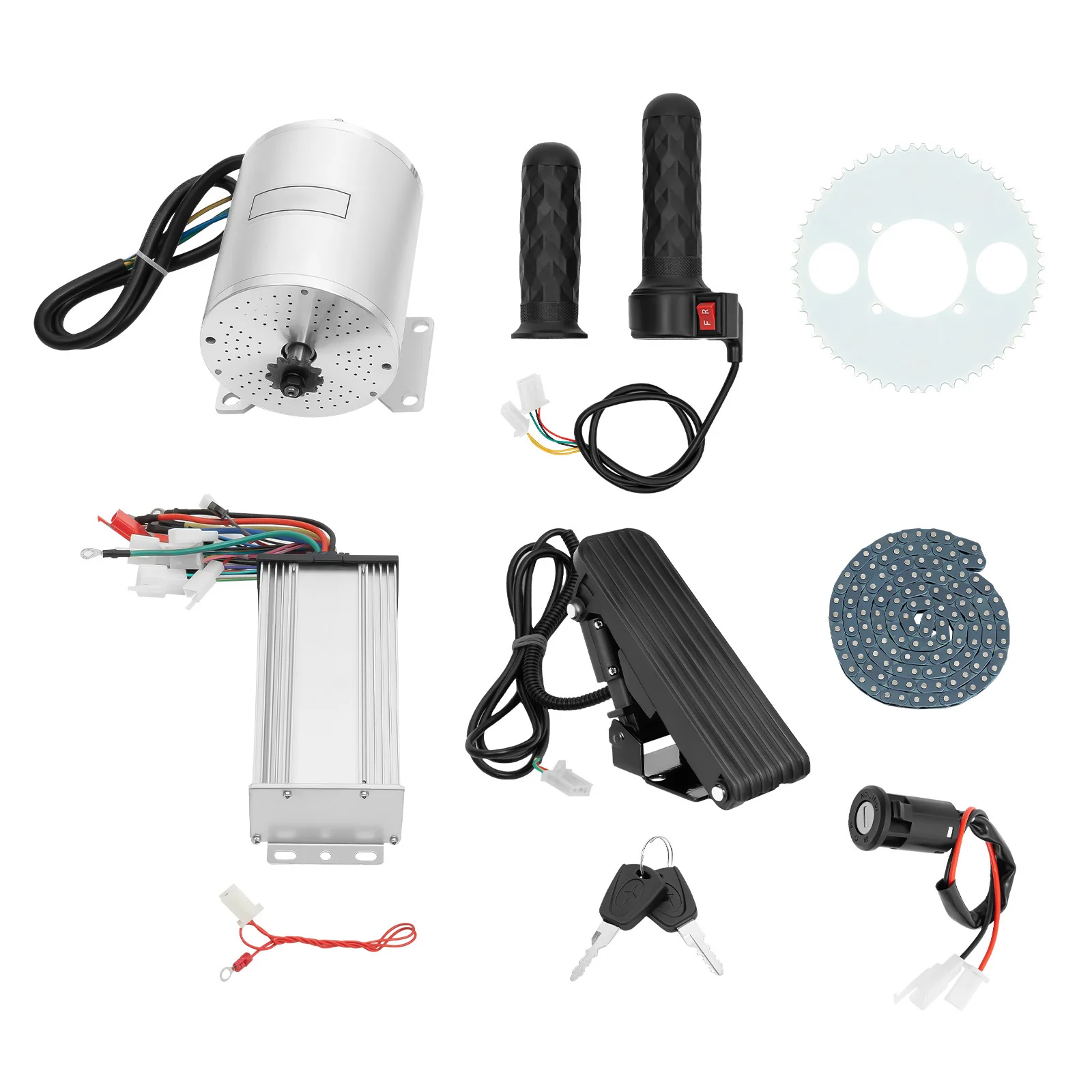 Kit Motore Brushless 48-72V 3000W con Controller e Acceleratore per Scooter Elettrico, Bici Elettrica, Motore Moto, Parte di Conversione Fai-da-te