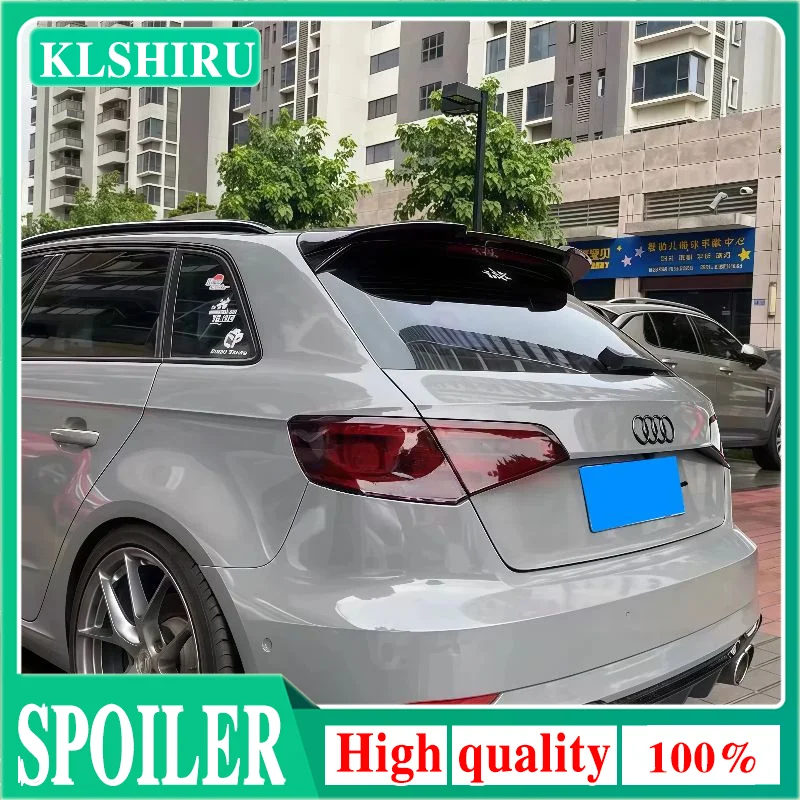 Spoiler posteriore per tetto auto in ABS nero lucido stile RS3 per Audi A3 8V Sportback 5 porte 2014-2020, kit carrozzeria tuning.