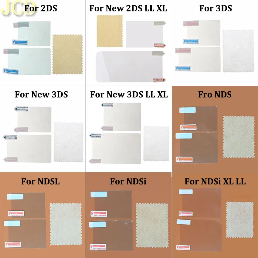 Pellicola protettiva trasparente per NDS DSi NDSi XL LL NDSL DS Lite Protezione per schermo LCD superiore + inferiore per 2DS 3DS XL LL New 3DSLL 3DSXL