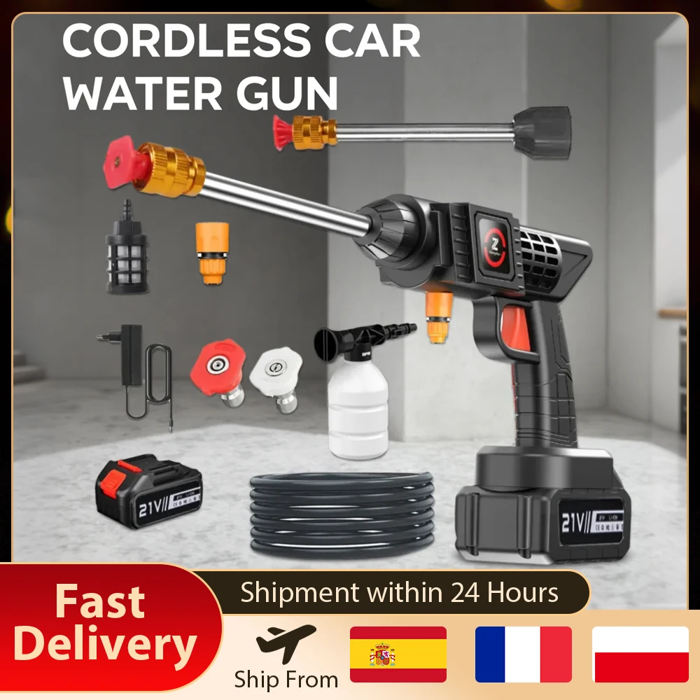 Idropulitrice a batteria da 200W 70Bar senza spazzole, pistola per lavaggio auto ad alta pressione, macchina per la pulizia con generatore senza fili, pistola ad acqua compatibile con batteria Makita