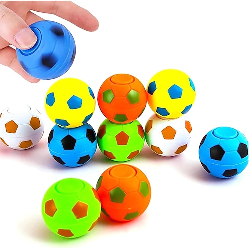 20 Stück Kreisel-Fußballspielzeug zum Fingerspitzendrehen – ein lustiges Stressabbau-Spielzeug, perfekt für Kinder und Erwachsene, z. B. für Geburtstage oder Partys zum Thema Fußball-Weltmeisterschaft Image