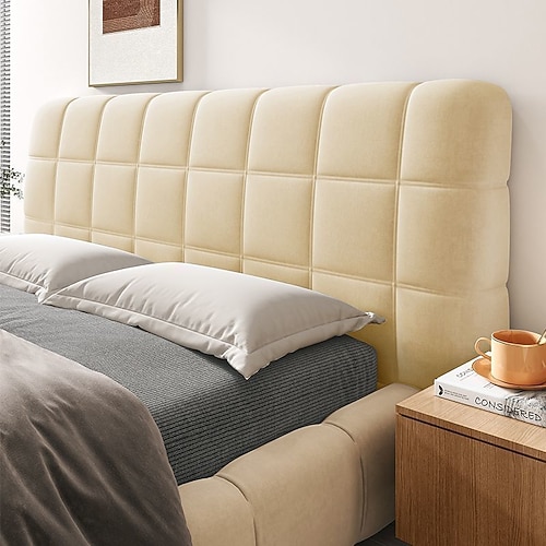 Verdickter, weicher Kopfteilbezug, vollständiger Schutz, universelles Bettrückenlehnenbezug-Set, staubdichter, weicher Kissen-Kopfteilschutz für Schlafzimmer Image