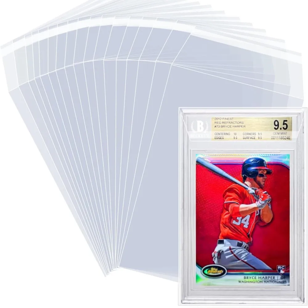 100 Pezzi Custodie Protettive Richiudibili per Carte Gradate, Protezioni Professionali per Collezionisti di Carte Pokémon, Baseball, Calcio e Altri Sport