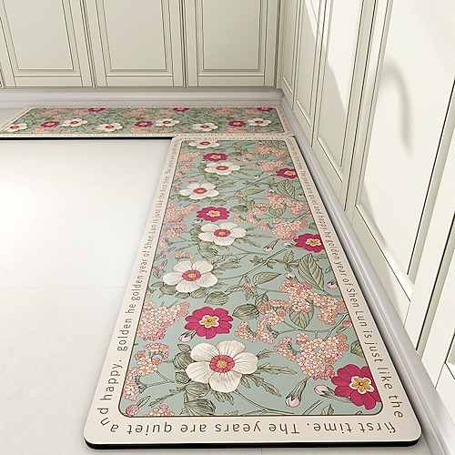 Küchenläufer im amerikanischen Stil, saugfähig, ölabweisend, rutschfest, schmutzabweisend, leicht zu reinigen, Kieselgurmatte Image