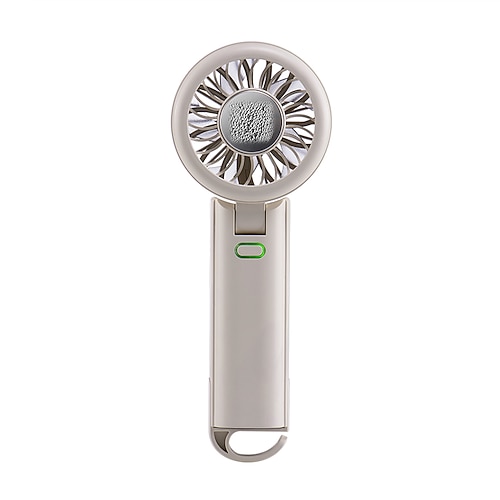 Handventilator mit Kühlkompresse, tragbarer Ventilator mit Kühlplatte, 5 Geschwindigkeitsstufen, USB-aufladbarer Mini-Ventilator, 3-in-1-Ventilator (handlich/stehend/hängend) für Reisen und Make-up Image