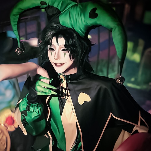 Zirkus-Spiel-Cosplay-Kostüm, Videospiel-Kostüme, Halloween-Maskenball, Comic-Con, Anime-Expo, Oberteil, Hose, Handschuhe für Erwachsene