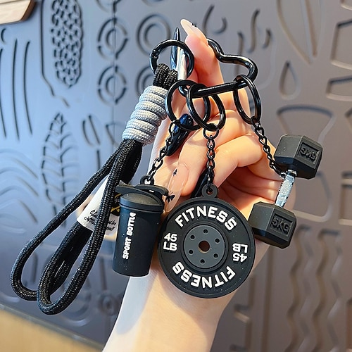 DIY-Mini-Hantelscheiben-Schlüsselanhänger, kreativer Fitness-Gewichtscheiben-Schlüsselanhänger, Schlüsselanhänger für Sportbegeisterte (Autoschlüssel, Taschenanhänger), Geschenkidee für Paare, Image