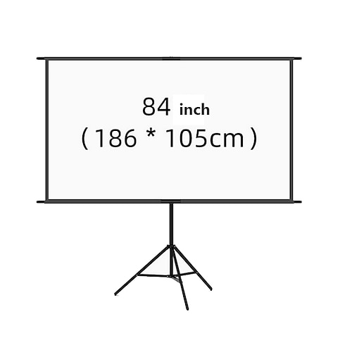 Projektionsleinwand mit Stativ, 16:9 HD 4K tragbare Projektionsleinwand für Heimkino im Innen- und Außenbereich, faltbare Kinoleinwand mit Stativ, höhenverstellbar für das Gartenkino Büropräsentation Image