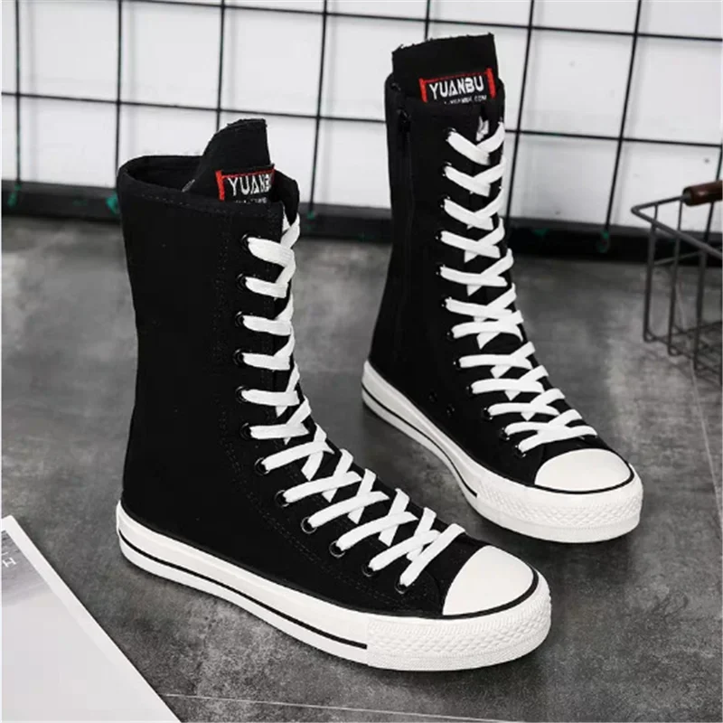 Comemore Frauen vulkan isierte Schuhe Leinwand weiß schwarz Turnschuhe klassische 2021 Herbst Damen Schuhe lässig Punk-Stil weibliche Wohnungen 43 Image