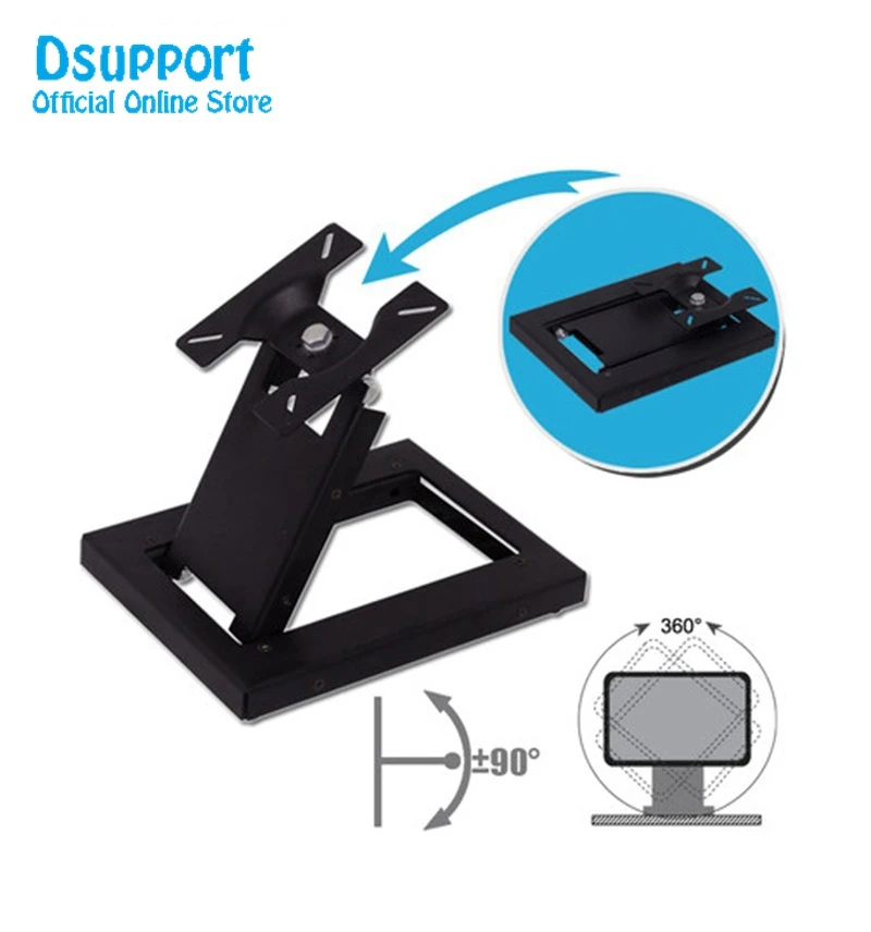 Full Motion faltbarer 14-24 Zoll Touchscreen-Ständer, Monitorhalter, TV-Halterung, Stahlsockel, Belastung 15 kg TSM-100 Image