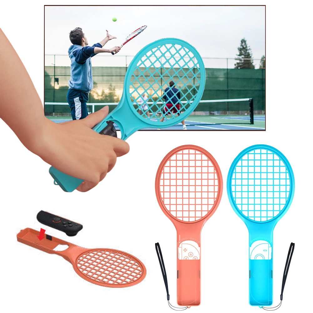2 Stück für NS2 Joy-Con Game Tennis Racket, leichter Griffhalter, verstellbarer Gamepad-Schläger, kompatibel mit Sportspielen Image