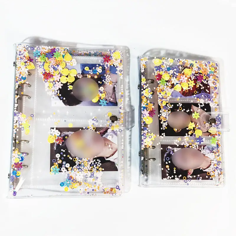 2025 A5 A6 Glitzer-Perlen-Schale Transparentes Notizbuch Planer Organizer Ordner Tagebuch Spiralbindung Persönlicher Klarer Einband Image